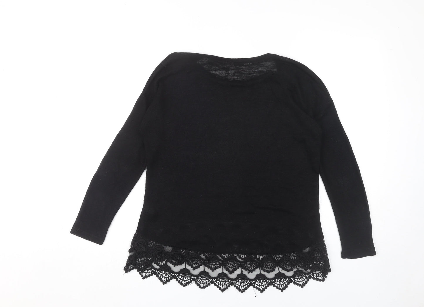 Womens UK Size 12 Nine by Savannah Miller Black Pullover Jumper