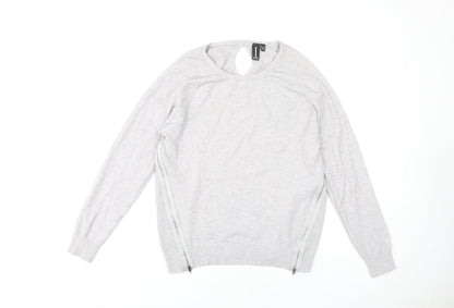 Womens UK Size 10 Izabel London Grey Pullover Jumper