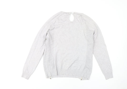 Womens UK Size 10 Izabel London Grey Pullover Jumper