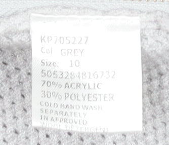 Womens UK Size 10 Izabel London Grey Pullover Jumper