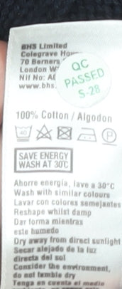 BHS Men's Black Pullover Jumper, M, Cable-Knit, High Neck