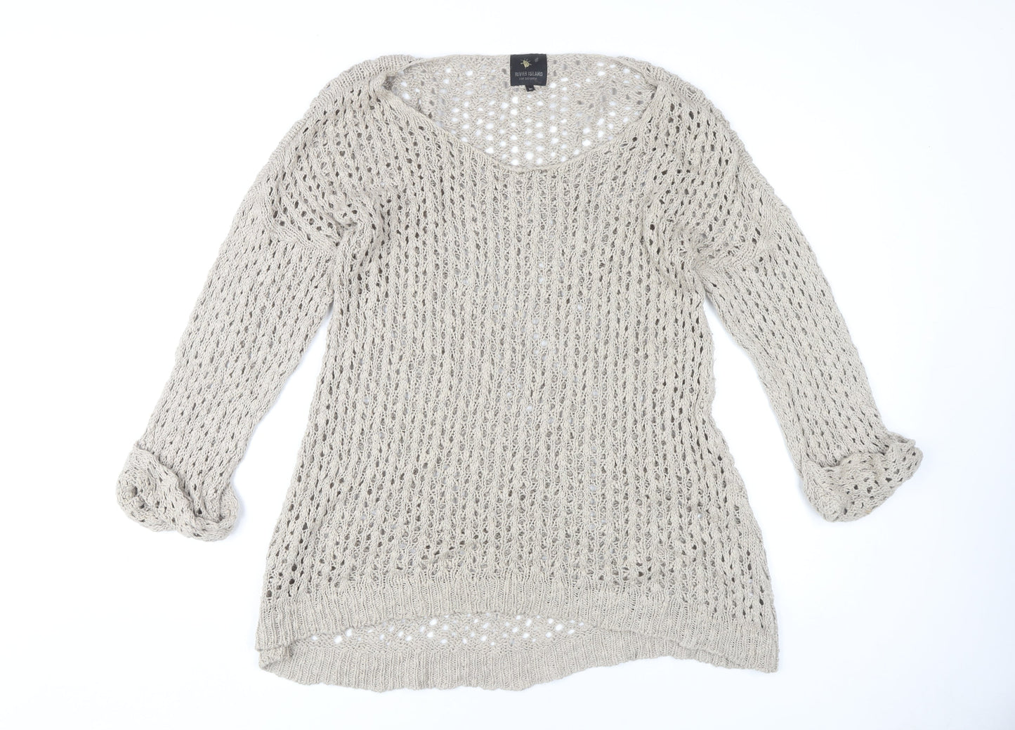Womens UK Size 16 River Island Beige Pullover Jumper