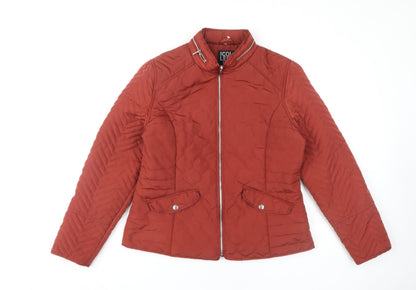 Womens UK Size 14 Debenhams Red Quilted Coat