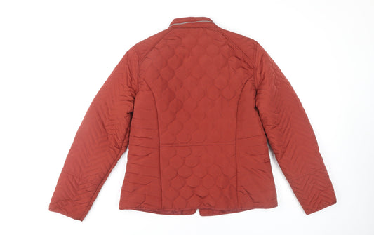 Womens UK Size 14 Debenhams Red Quilted Coat