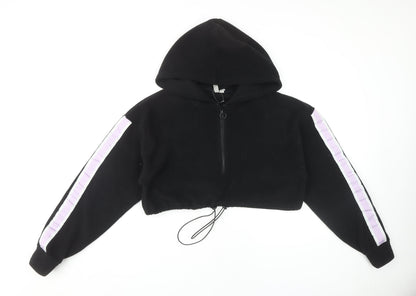Womens UK Size M ASOS Black Full Zip Hoodie