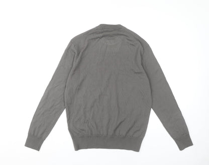 Zara Men's Grey Wool Pullover Jumper, Size S