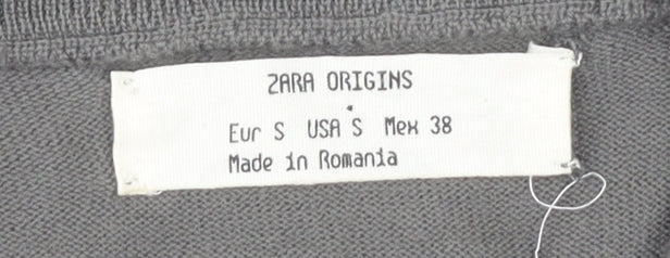 Zara Men's Grey Wool Pullover Jumper, Size S