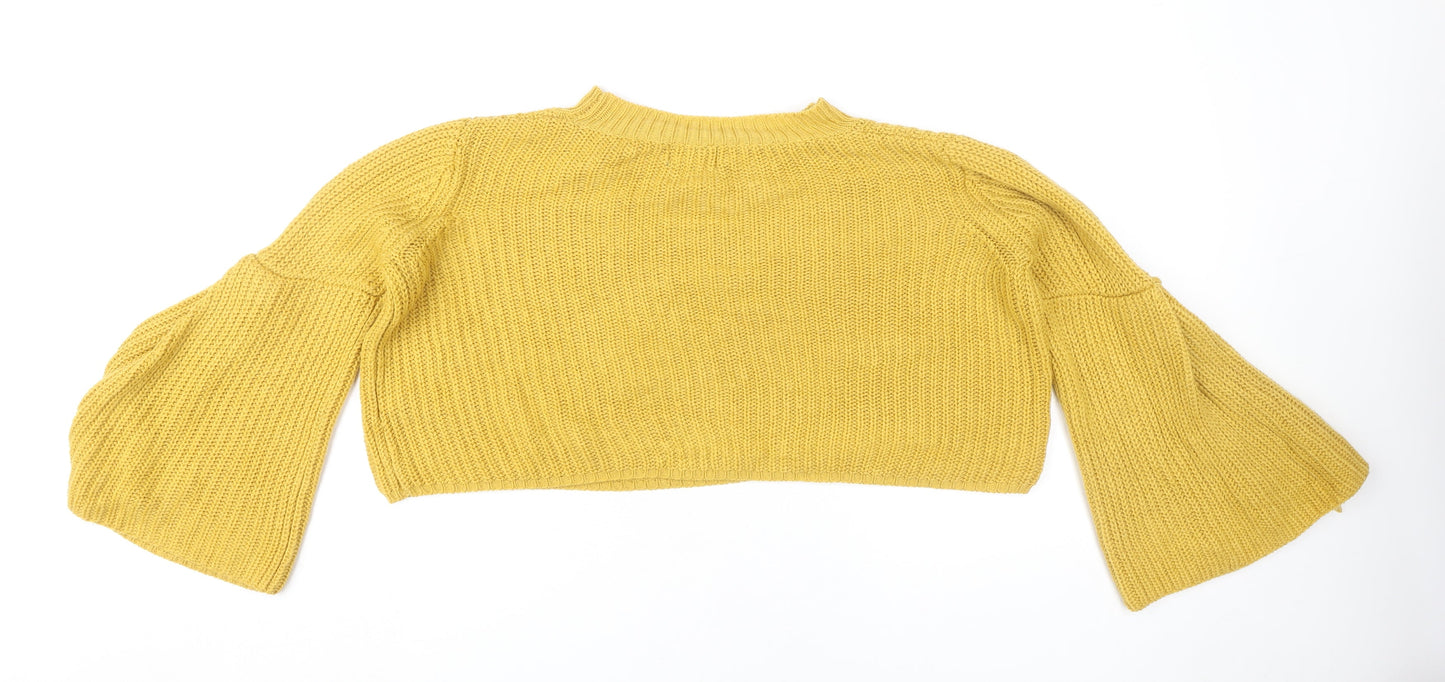 Womens UK Size S/M AX Paris Yellow Pullover Jumper