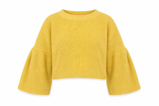 Womens UK Size S/M AX Paris Yellow Pullover Jumper