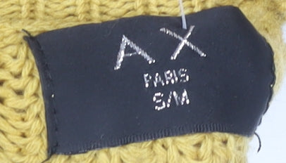 Womens UK Size S/M AX Paris Yellow Pullover Jumper