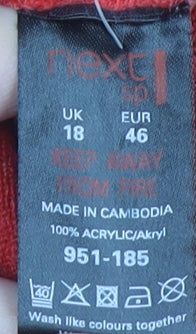 Womens UK Size 18 NEXT Red Pullover Jumper