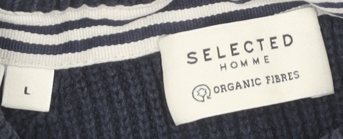 Selected Homme Men's Blue Pullover Jumper, Size L