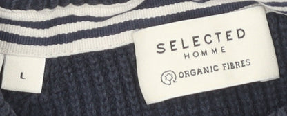 Selected Homme Men's Blue Pullover Jumper, Size L