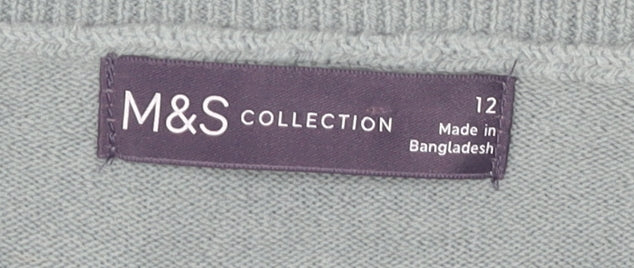 Womens UK Size 12 Marks and Spencer Green Pullover Jumper
