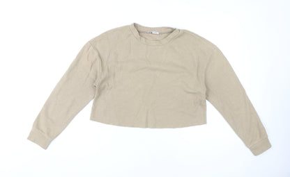 Zara Women's Beige Pullover Sweatshirt Size 8