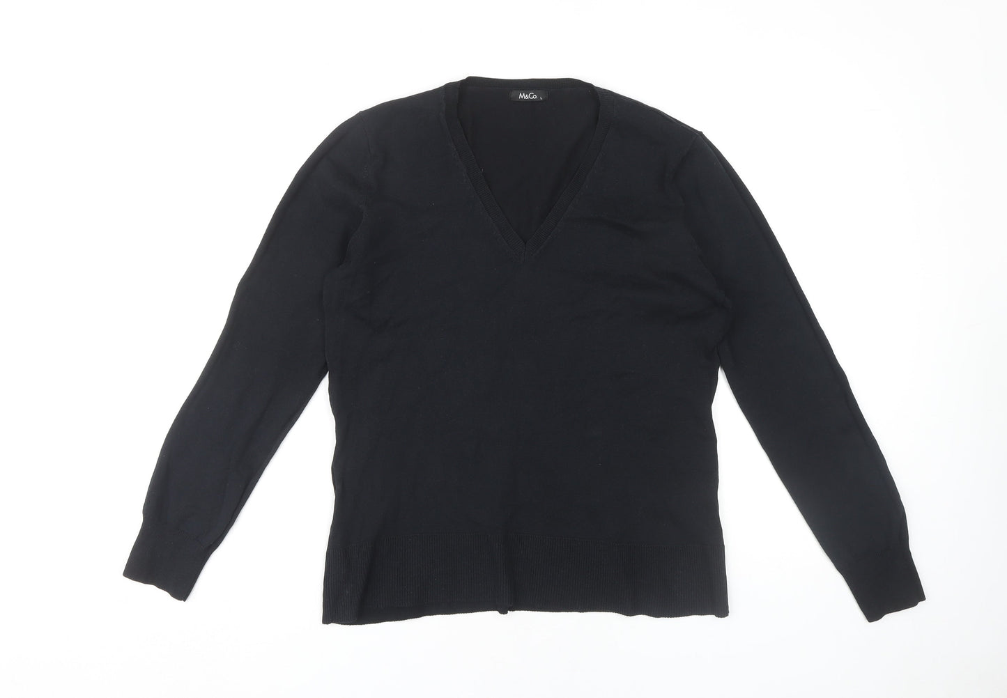 Womens UK Size L M&Co Black Pullover Jumper