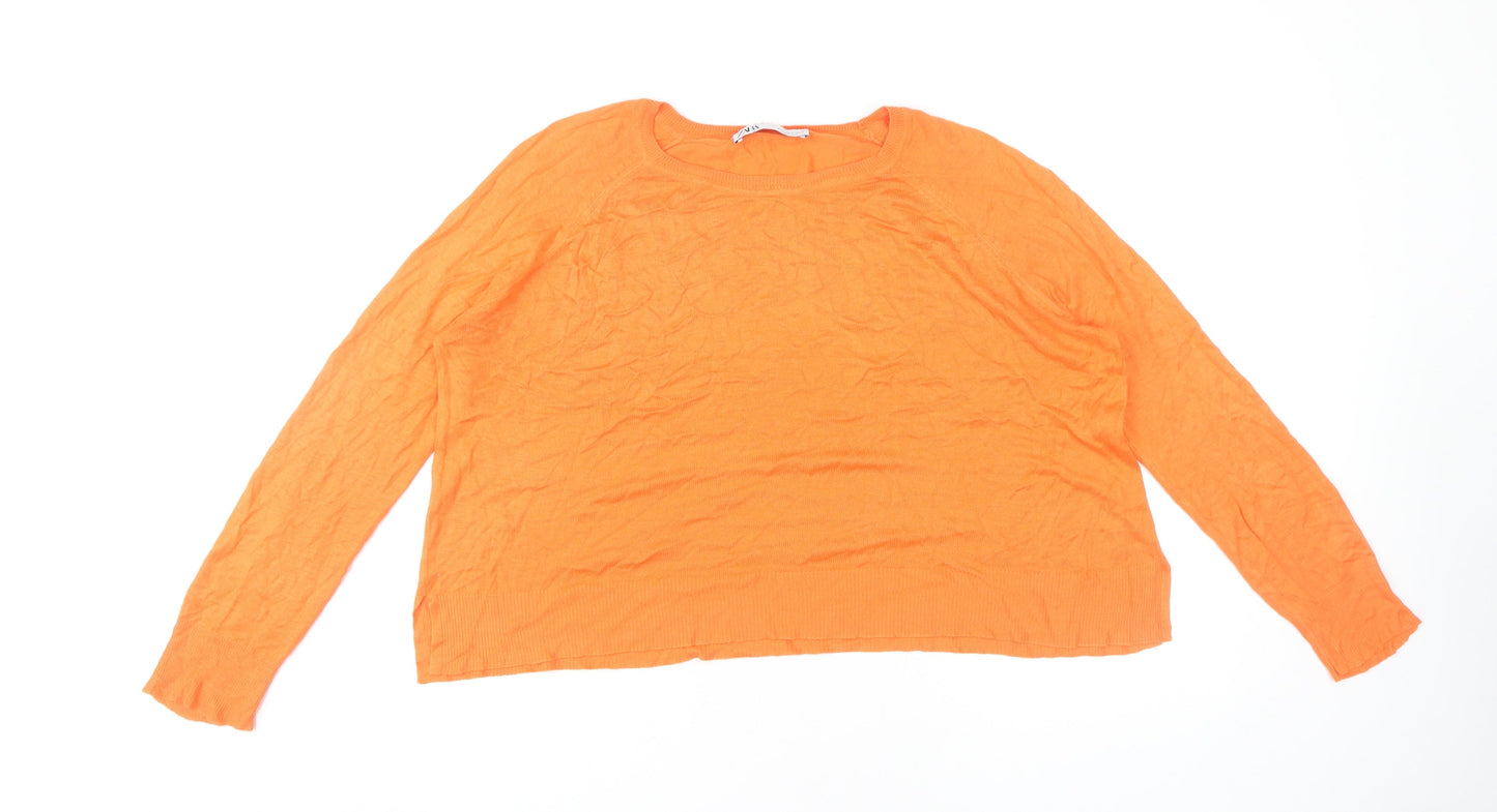 Womens UK Size S Zara Orange Pullover Jumper