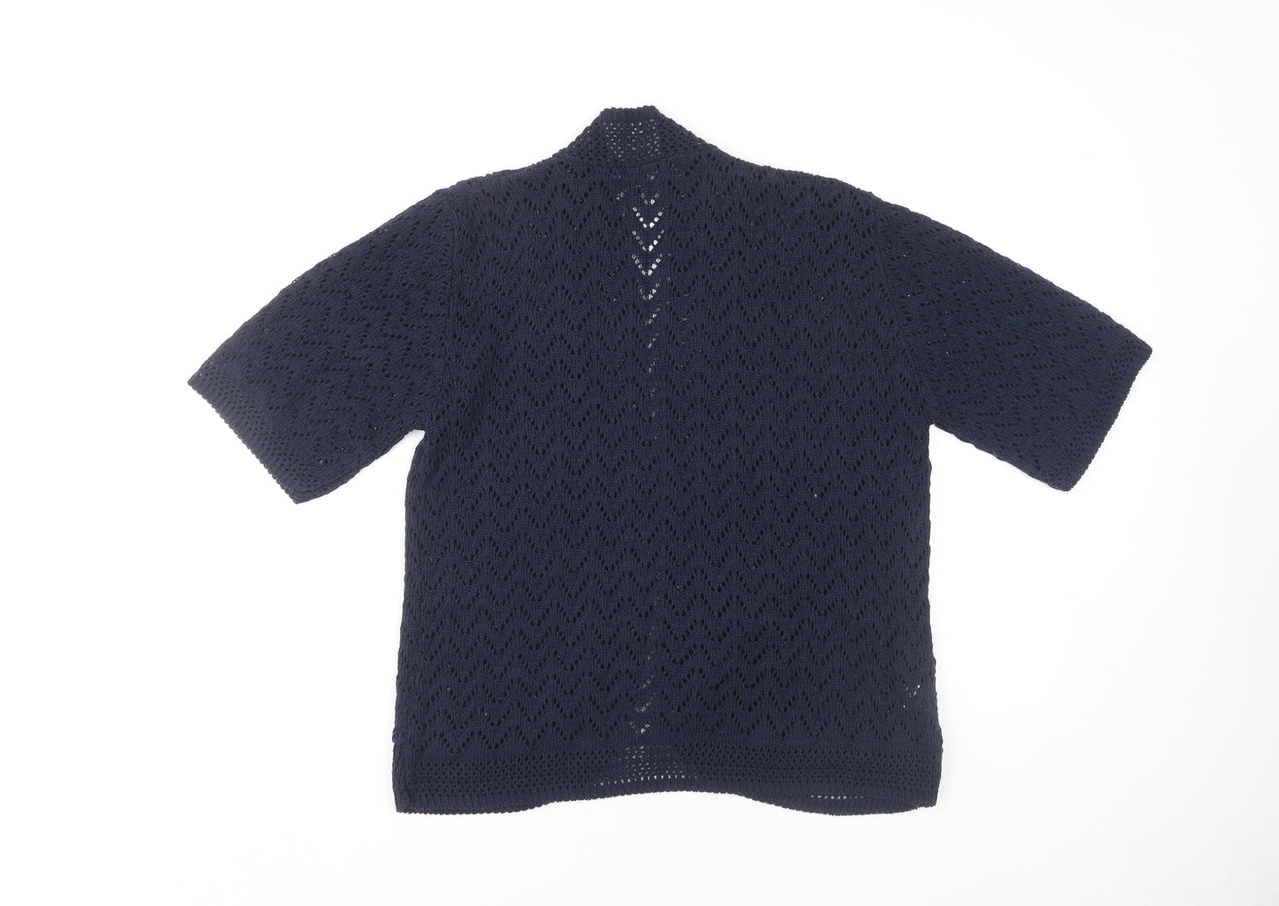 Autonomy Women's Blue Open-Knit Open Front Cardigan Size S