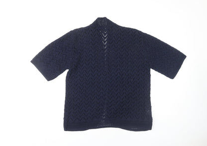 Autonomy Women's Blue Open-Knit Open Front Cardigan Size S