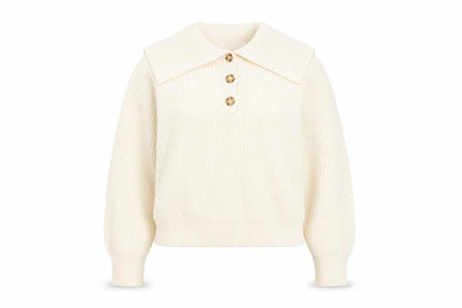 Womens UK Size XS MNG Ivory Henley Jumper