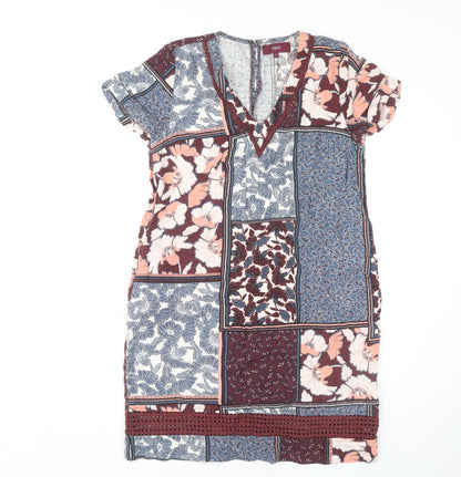 Next Women's Multicoloured Patchwork Shift Dress Size 12