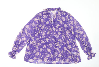 Womens UK Size 10 Marks and Spencer Purple Basic Blouse