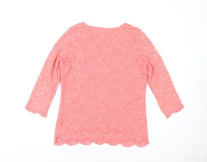 Womens UK Size 14 Marks and Spencer Pink Basic Blouse