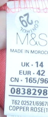 Womens UK Size 14 Marks and Spencer Pink Basic Blouse