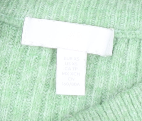 Womens UK Size XS Unknown Green Pullover Jumper