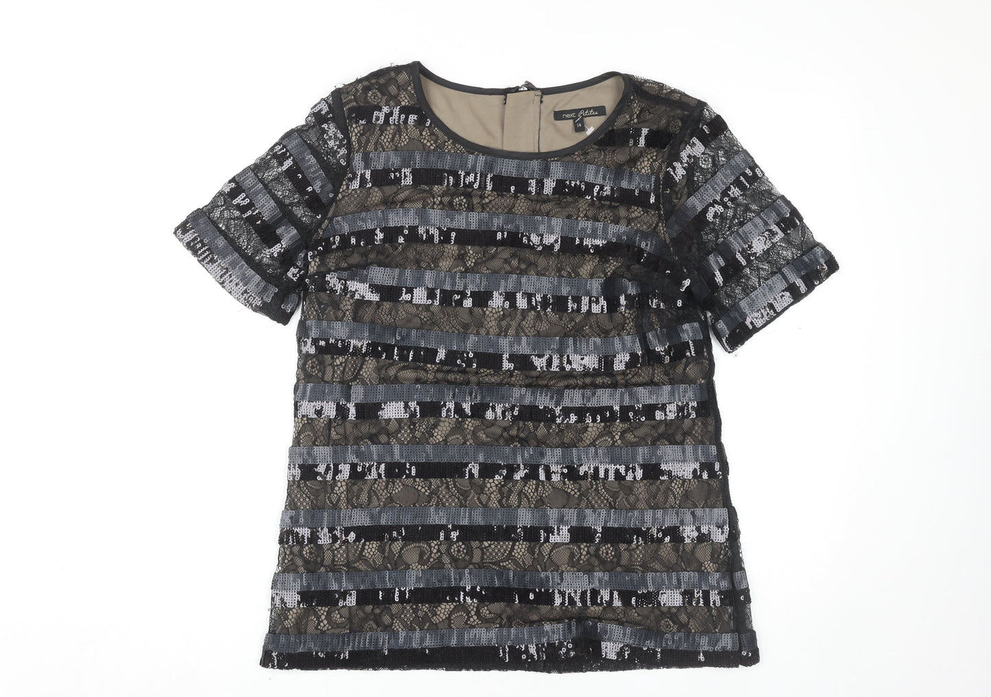 Womens UK Size 14 NEXT Black Basic Blouse