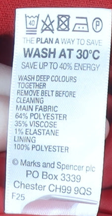 Marks and Spencer Women's Red Sleeveless Dress Size 18