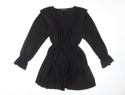 Zara Women Black Long Sleeve Dress Size 12