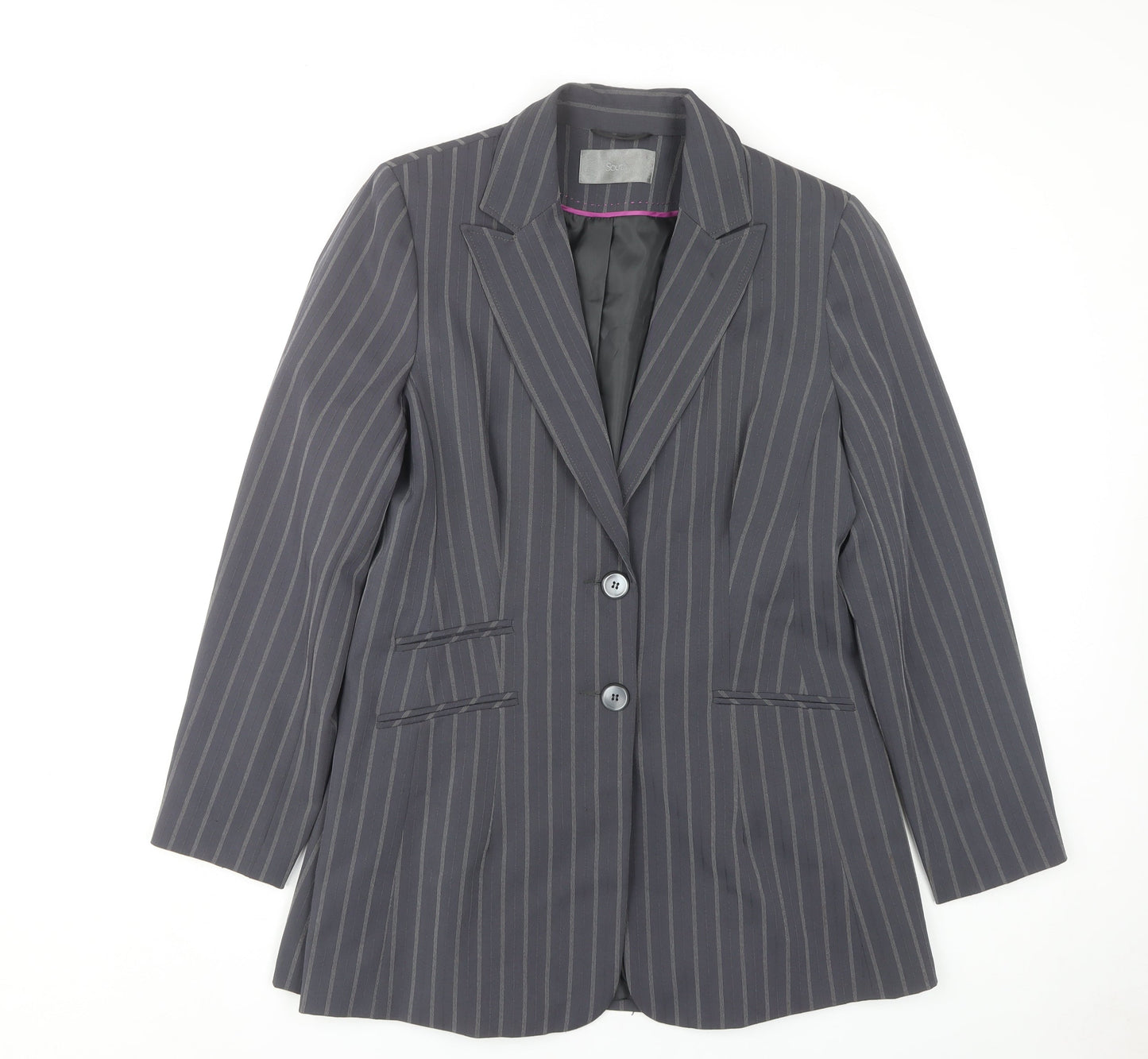 South Women's Grey Pinstripe Blazer Size 16