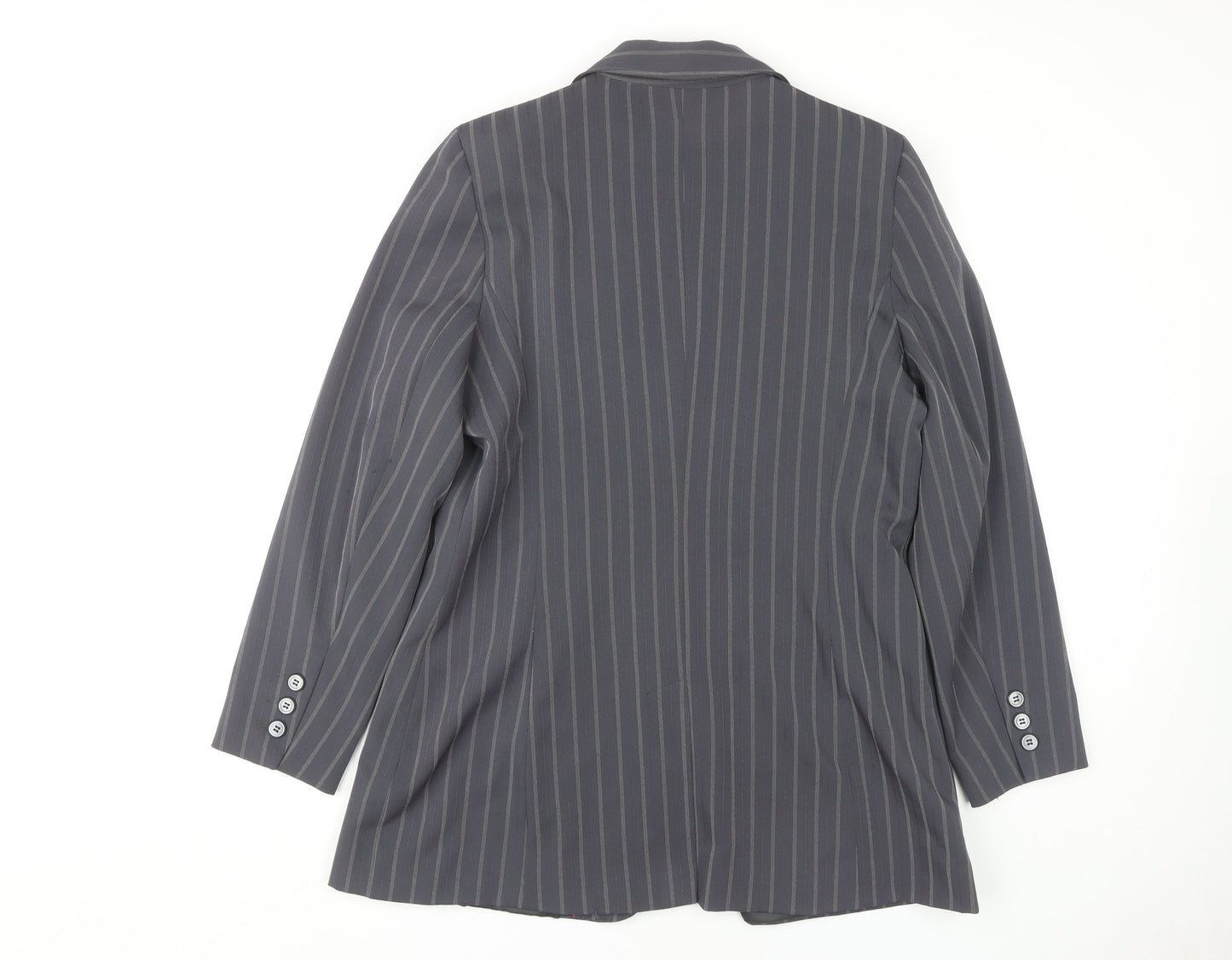 South Women's Grey Pinstripe Blazer Size 16