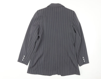 South Women's Grey Pinstripe Blazer Size 16