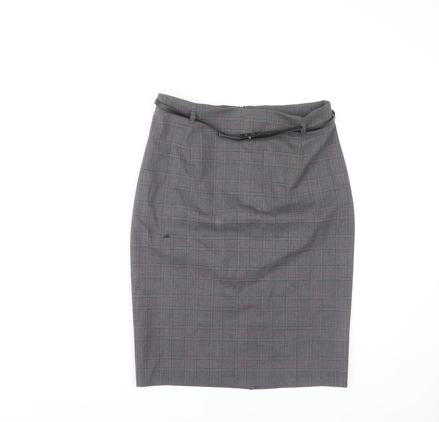 Marks and Spencer Women's Grey Check Pencil Skirt Size 10