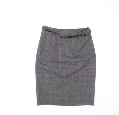 Marks and Spencer Women's Grey Check Pencil Skirt Size 10