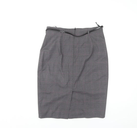 Marks and Spencer Women's Grey Check Pencil Skirt Size 10