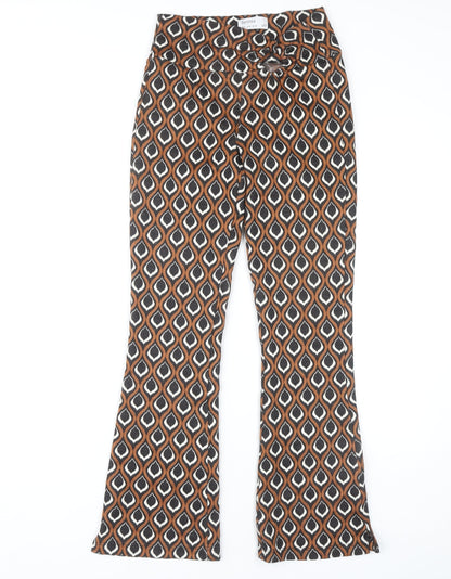 Bershka Women's Geometric Flared Trousers S
