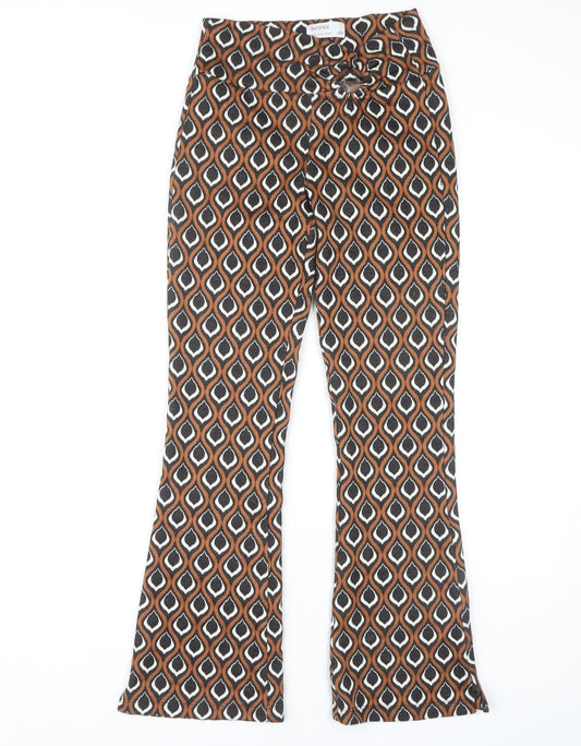 Bershka Women's Geometric Flared Trousers S