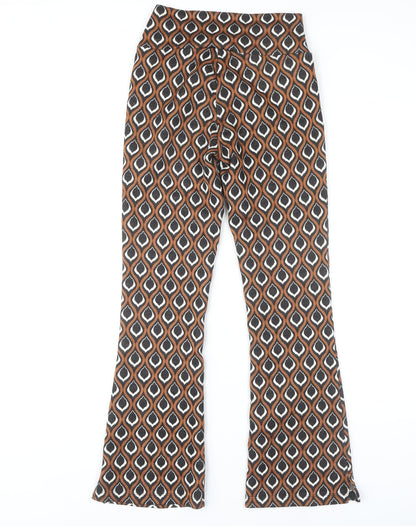 Bershka Women's Geometric Flared Trousers S