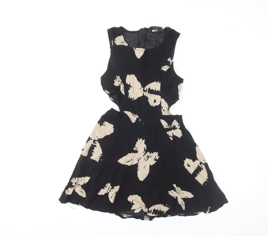 AX Paris Women's Black Sleeveless Butterflies Dress Size 10