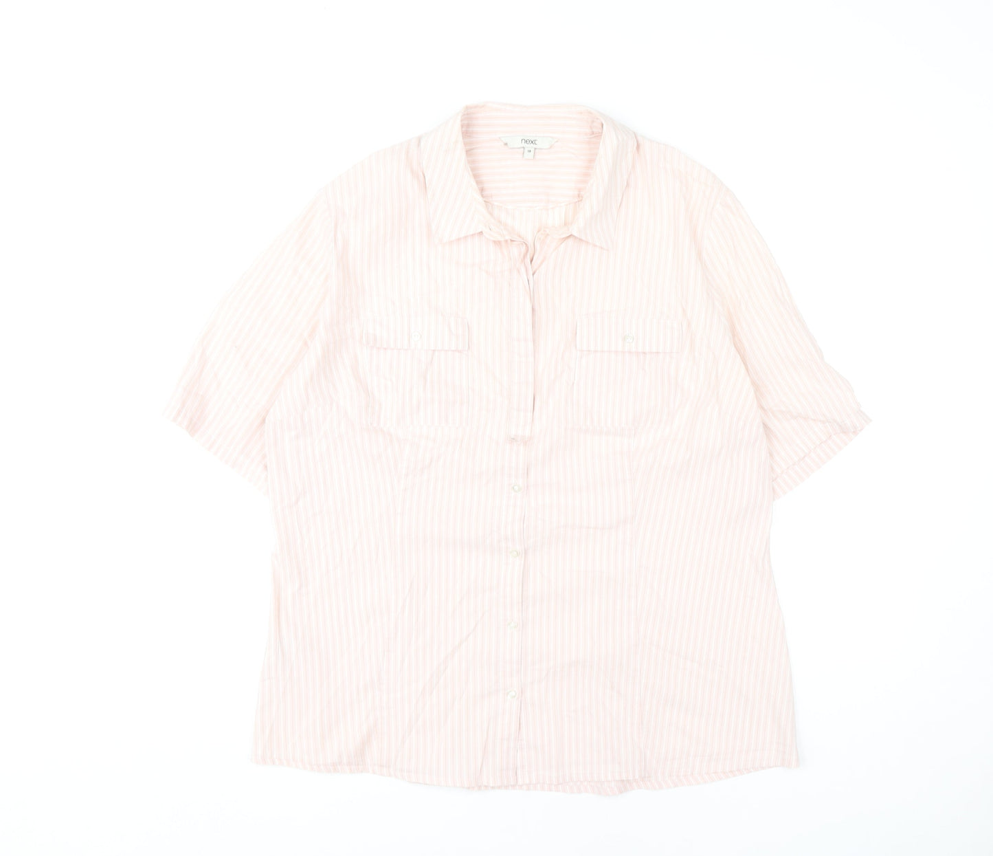 Womens UK Size 18 NEXT Pink Basic Button-Up