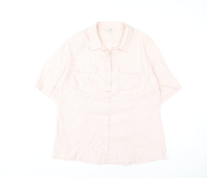 Womens UK Size 18 NEXT Pink Basic Button-Up