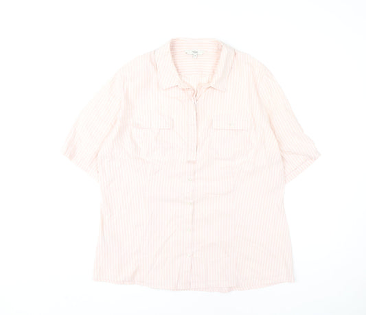 Womens UK Size 18 NEXT Pink Basic Button-Up