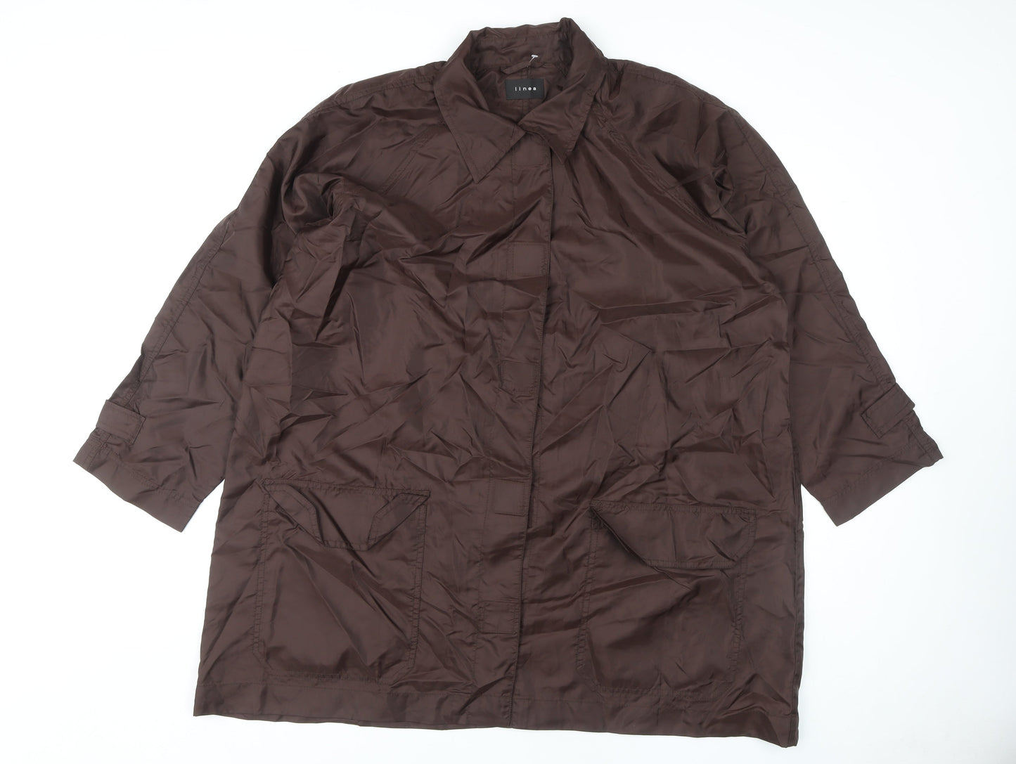 Linea Women's Brown Long Nylon Coat One Size