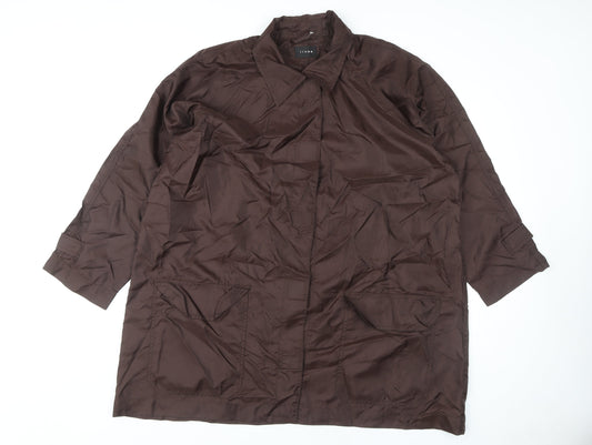 Linea Women's Brown Long Nylon Coat One Size