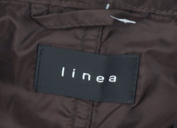 Linea Women's Brown Long Nylon Coat One Size