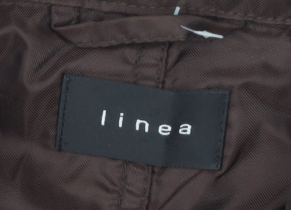 Linea Women's Brown Long Nylon Coat One Size