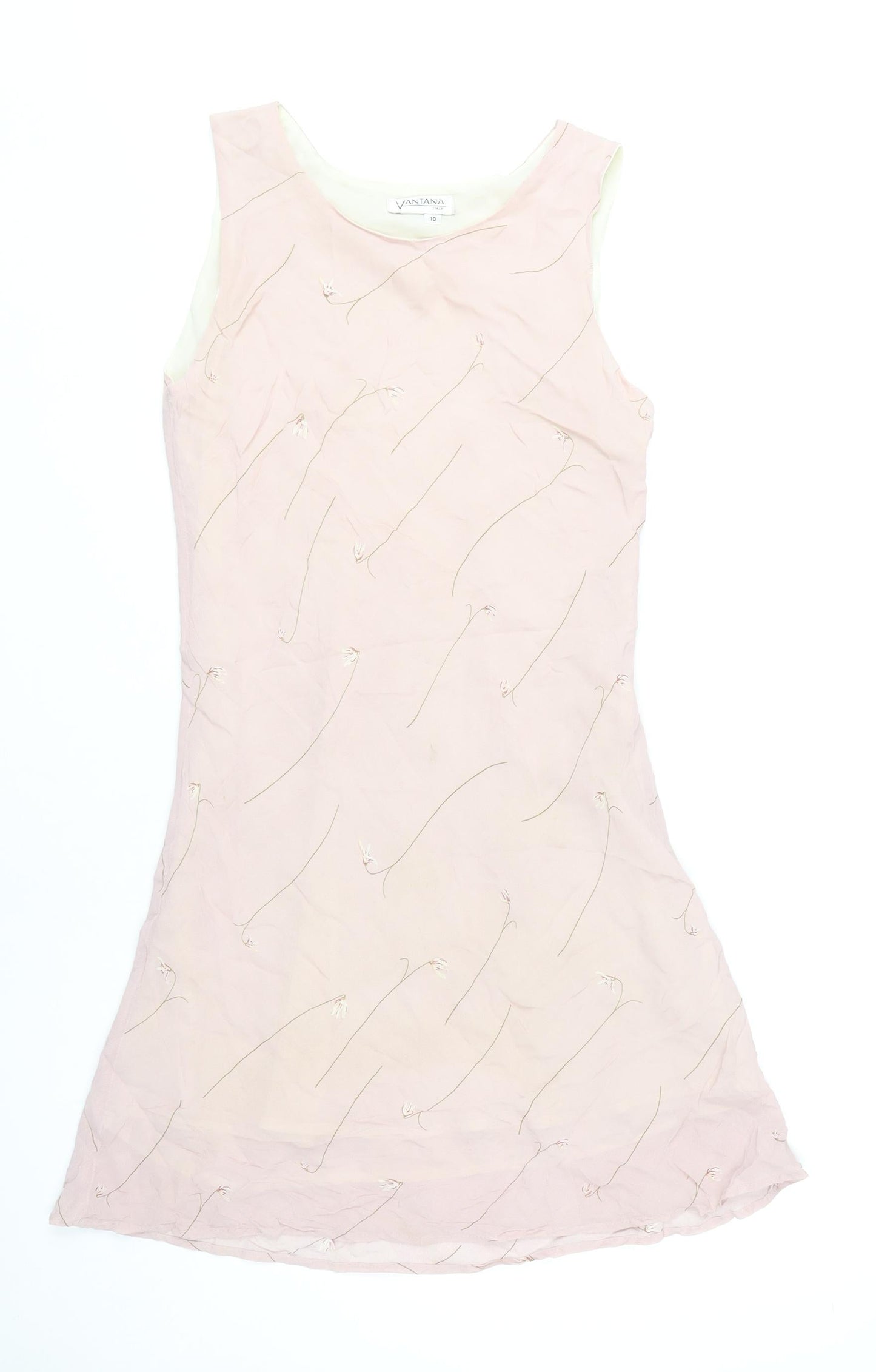 Vantana Women's Pink Floral Sleeveless Dress Size 10